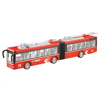 Double-Segment Trolley 1/16 Inertial Bus Toys Car Friction Toy Vehicle Wholesale Cars For Children Hot Selling Toys Juguetes Boy