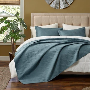 Custom 3pcs Microfiber Cooling Quilt Set with Stitching Technology OEKO-TEX Certified All-Season Bedspread for Home & Hotel Use