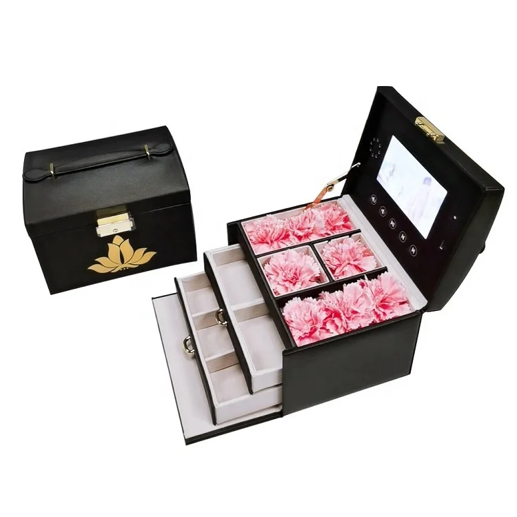 Неожиданного подарка упаковывая картон дисплей экран ЖК-видео коробка ювелирных изделий