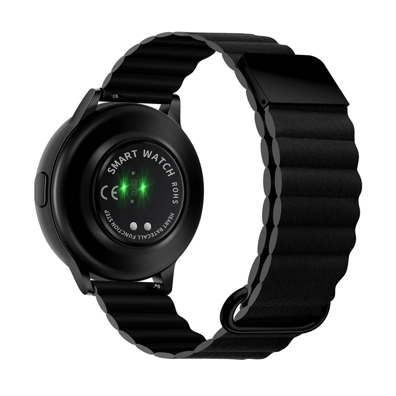 20mm 22mm Leather Bracelet Soft Belt Magnetic Loop Strap For Samsung HUAWEI Amazfit Garmin Smart Watch Accessories