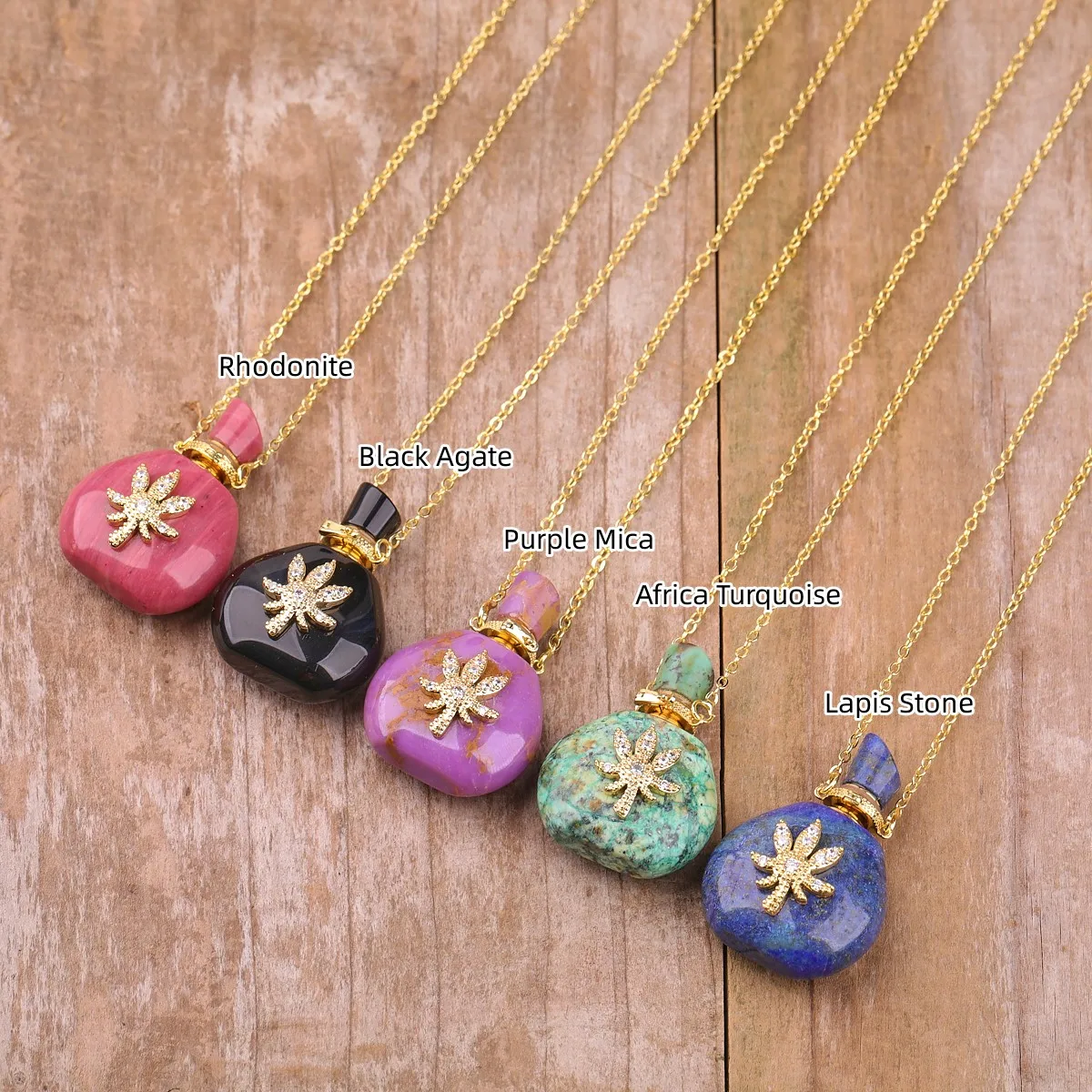 Luxury Perfume Bottle Necklace - CZ Rhinestone Jewelry