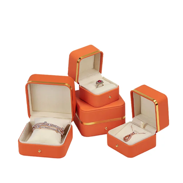 Factory Price Luxury Velvet Jewelry Box for Rings Necklaces Earrings-Custom Logo Premium Leather Material-for Bangles