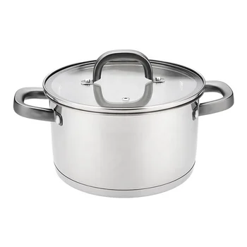 High Quality Korean Style Stainless Steel Double Handle Noodle Soup Cooking Pot Casserole Stockpot