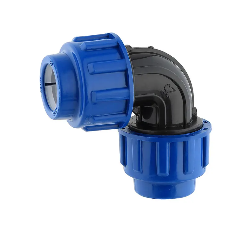 Quick Connect Agricultural Irrigation PE Plastic Plumbing Pipe Fitting HDPE Compression Elbow PP Poly