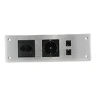 Hot Sale AU 2 Outlets 2 Cable Interface Self-Adhesive Desktop Socket Fixer Power/