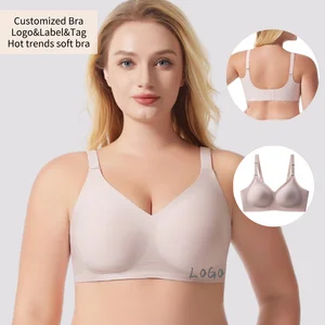 Comfortable Adult Seamless Wireless Push Bra Mixed Large Sizes Anti-Sagging Wire Free Breathable Jelly One Piece Brassiere
