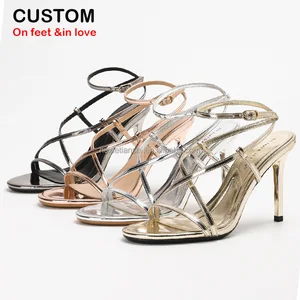 4303-4 Women's High-Heeled Sandals Roman Open Toe Fashionable Ankle Cross Strap Sandals for Summer Outdoor