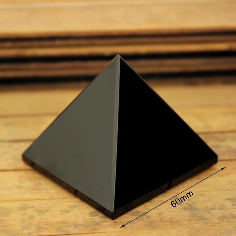 ユニークなエジプトピラミッドカスタムブラック黒曜石石クリスタル