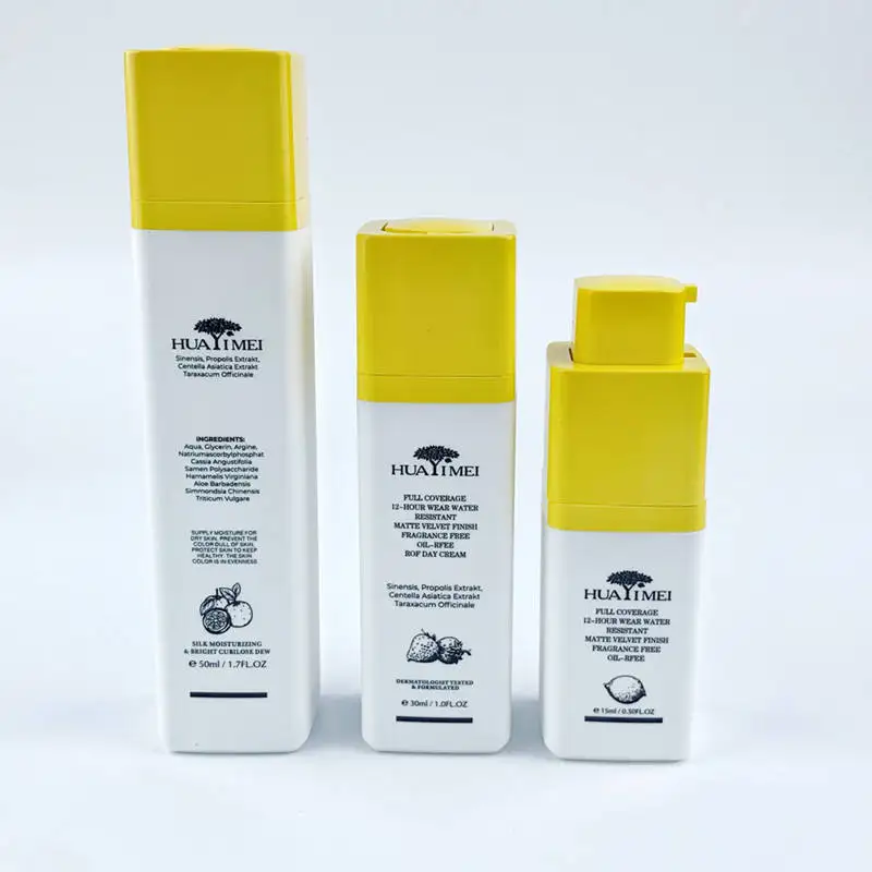Drunk Elephant Acrylic 15ml 30ml 50ml square Shape Cosmetic Cream Jar Skincare Container Airless Bottles