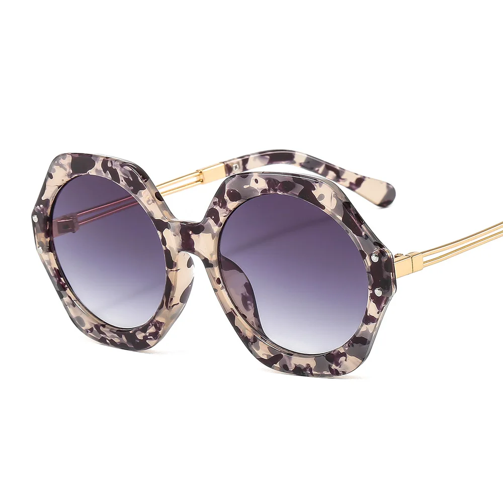Oversized Hexagonal Sunglasses Women Polarized UV400 TR90 Acetate Fashion Shades Polygon Sunglasses: Fashion Hexagon Sun Glasses for Women  main image 2