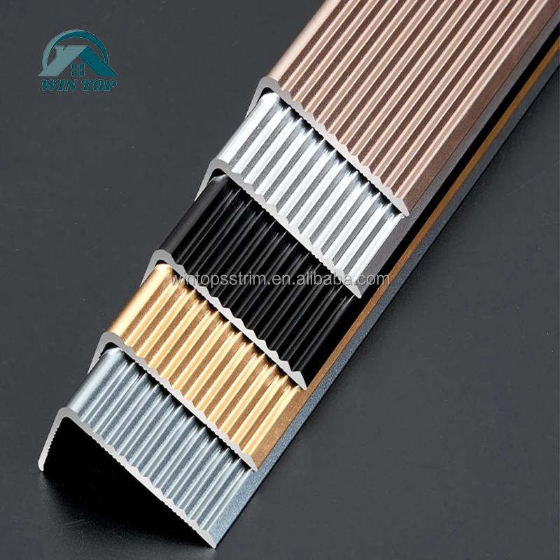 Win Top Aluminum Transition Edge Trim Stair Nosing Edging for Tile Steps Safety Anti-Slip Aluminium Stair Nosing