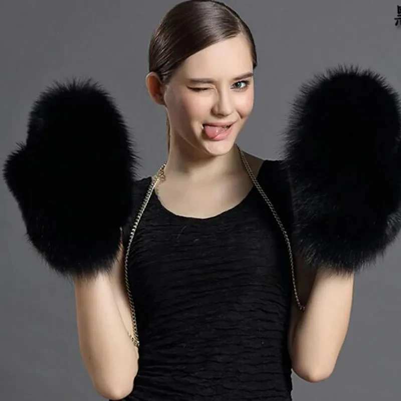 Женские перчатки из натурального Лисьего меха