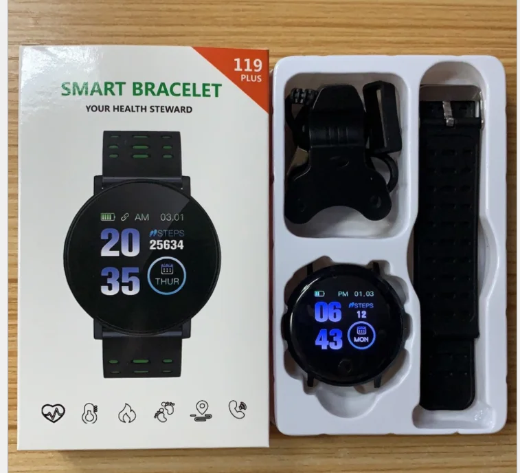  Смарт-браслет Amazon Factory 119plus Смарт-часы IP67 фитнес-трекер fitpro пульсометр/артериальное