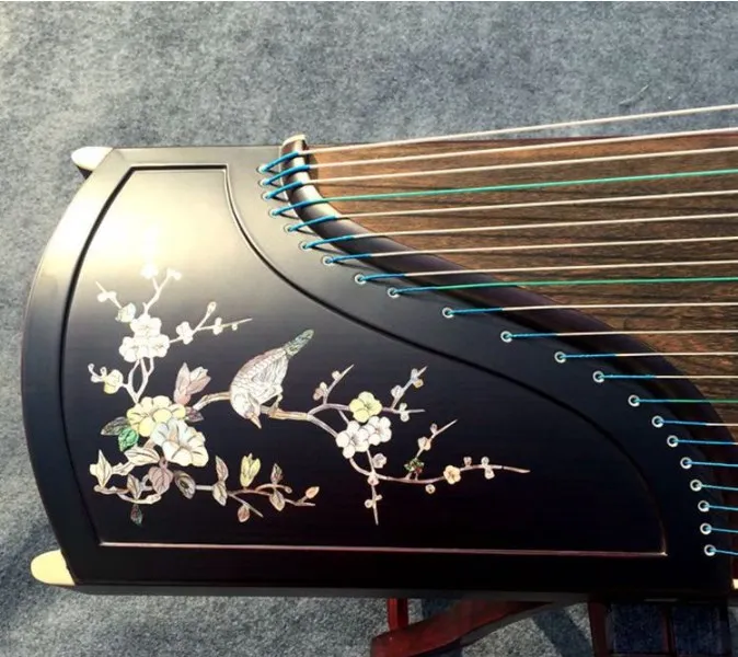 Traditional Shell Engraved Guzheng Chinese Yangzhou Guzheng 21 Strings