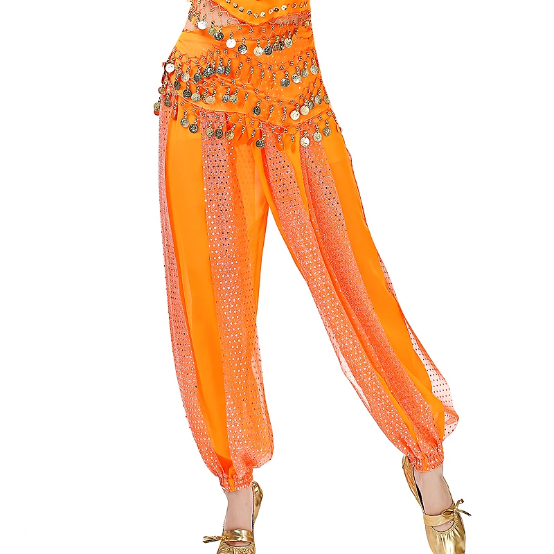Shiny Bellydance pants black and gold