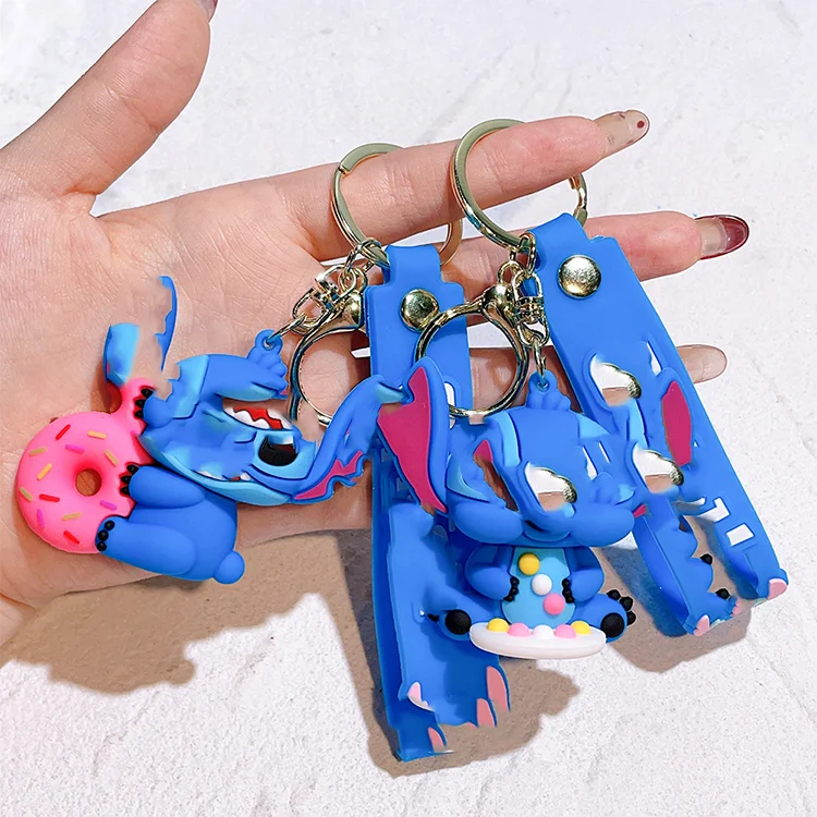 Accept Small MOQ Order High Quality Cute 3d Soft Pvc Keychain Set Rubber Keychain Key Ring