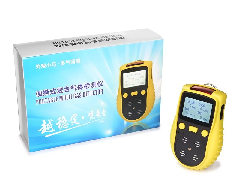 Portable Multi Gas Detector CO O2 H2S CH4 Detected With Diffusion High Precision