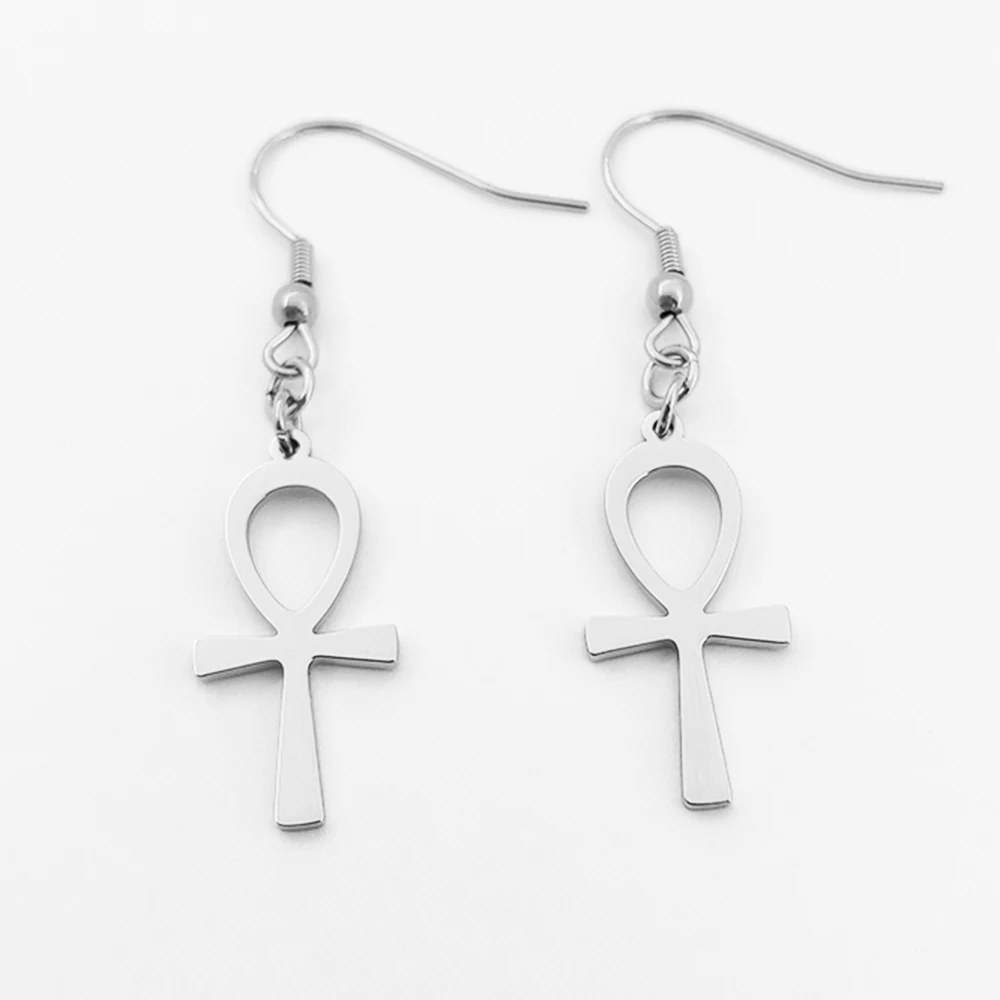Stainless Steel Egyptian Ankh Earrings Ankh Cross Earrings