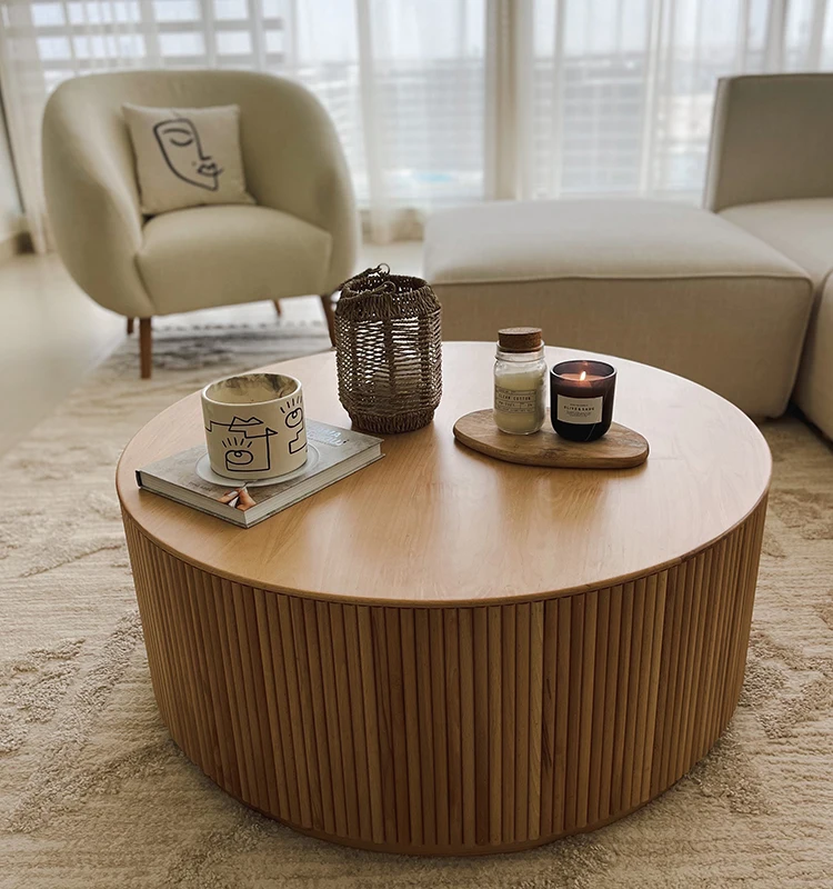 MRS WOODS Designer Rustic Modern Coffee Table Living Room Furniture Wooden Coffee Tables Cloud Coffee Table for Wedding