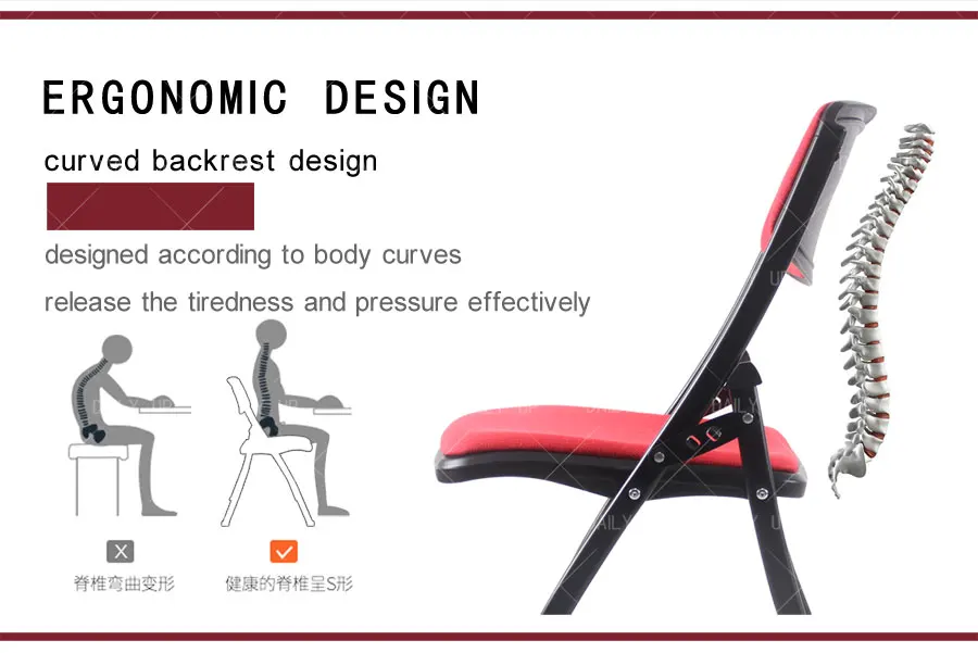 Wholesale Cheap Folding Chair Metal Frame Leisure Chair With Cushion And Footrest student desk and chair