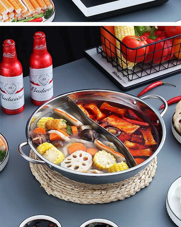 Good Quality Hot Pot Pot Multiuser Hotpot 201 Stainless Steel Shabu