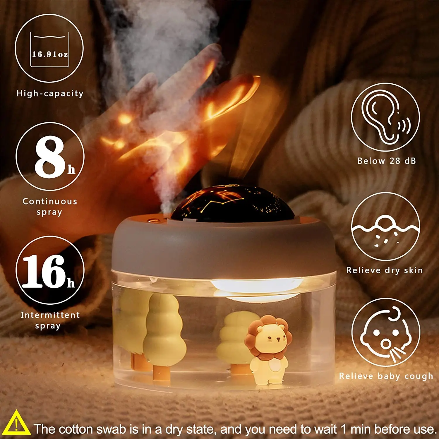 Private Label FBA Dropshipping 500ml USB Rechargeable Desktop Air Humidifier Small & Cute for Home Car & Room Gift Baby Girls