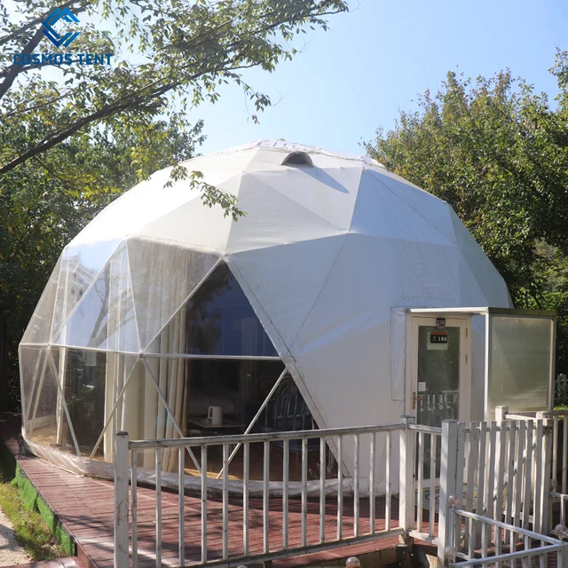 Luxury  7m Transparent Garden Hotel Tent Glamping House Geodesic Dome Tent