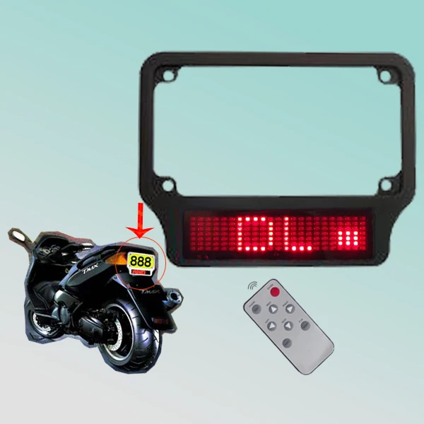 Outdoor 16.5x8.5cm 7x23pixel Usa Motorcycle Scrolling Message Led Illuminated License Plate