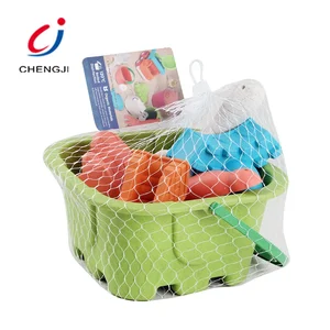 Summer Sand Plastic 7 Piece Castle Colorful Outdoor Design Beach Buckets Toys