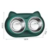 Cuenco doble de acero inoxidable, verde