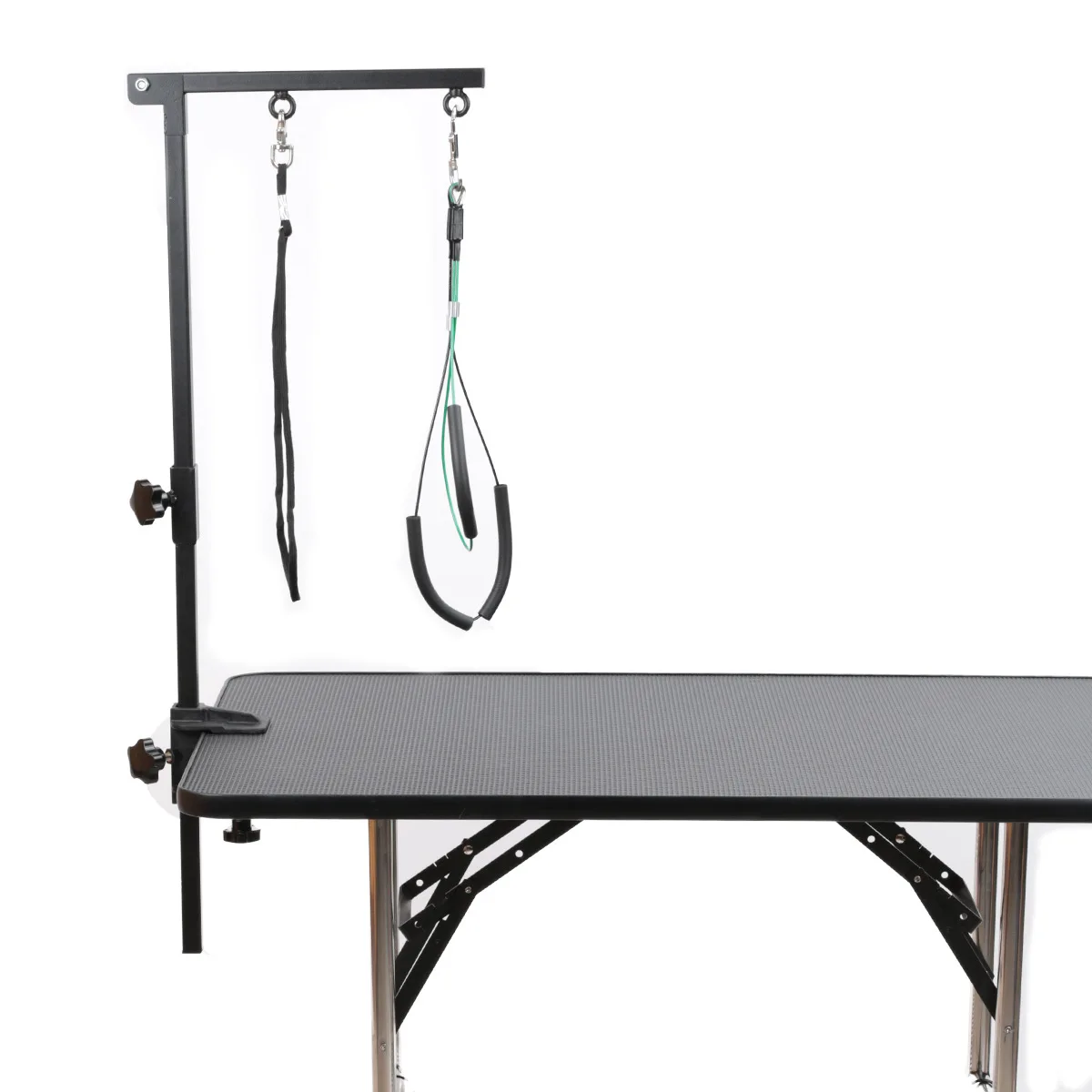 Pet Grooming Table Arm with Clamp and Post Loop Noose Pet Shop No Sit Haunch Holder Grooming Restraint for Small Medium Dogs