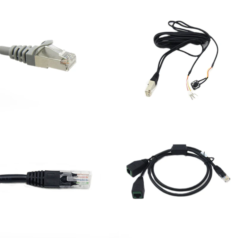 RJ45 1 Input 4 Output Splitters Branch Wire Y Connector Cable