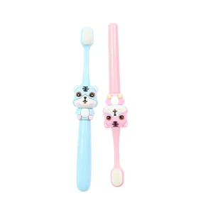 Household Cute Animal Handle Kids Teeth Brush Oral Cleaning Brush Home Use Children Toothbrush with Tongue Cleaner