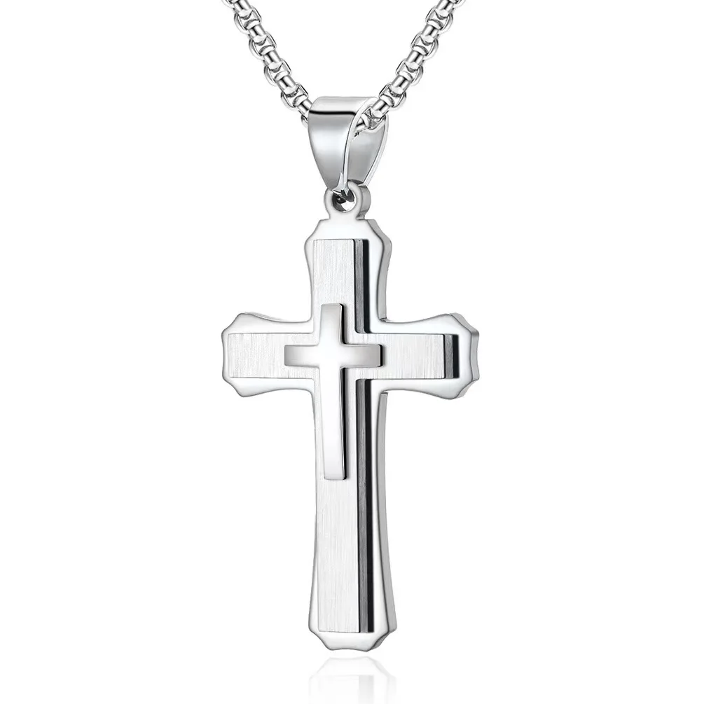 Jesus Cross Pendant Necklace Prayer Big Pendant Jesus Cross Pendant Men ...