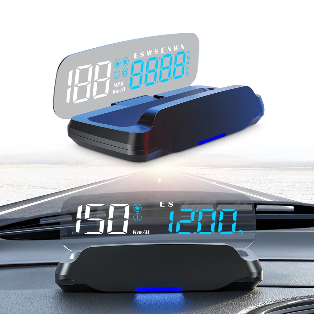 WIIYII Hud Mirror Display C7 Gps Popular Speedometer Hud Display Clock Compass Head up Displays  for Car