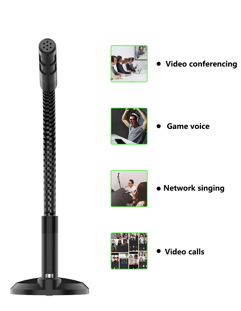 Computer Usb Online Teaching Gooseneck Microphone Conference Desktop ...