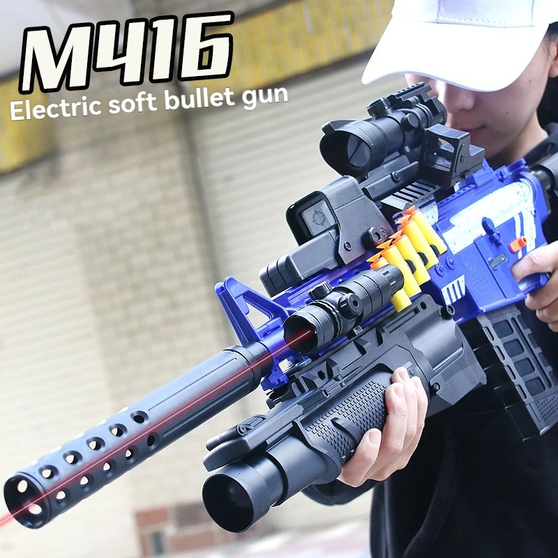 M416 Electric Large-Sized Submachine Gun Toy Semi-Automatic Sniper Assault Rifle for Boys