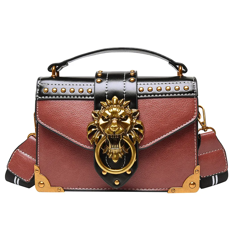 2023 New Heavy Industry Tiger Head Bag Genuine Leather Contrasting Color  Metal Rivet Chain Shoulder Bag Replica Luxury Bags - AliExpress