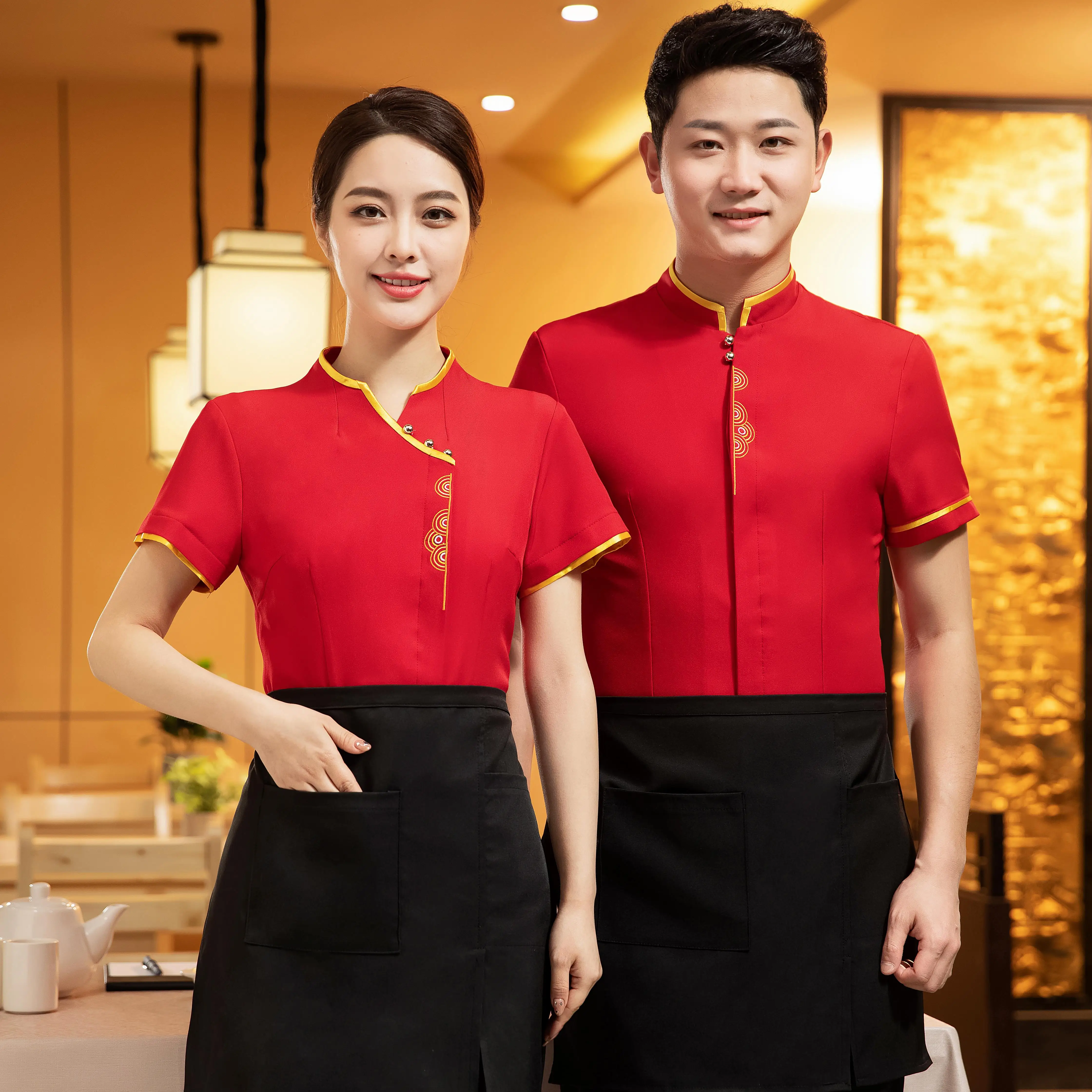 Promozione vendite buon prezzo stile cinese cameriera giapponese Catering  cameriere vestito uniformi