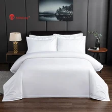 Egyptian Cotton Bedding Sets Luxury Bed Sheets Customizable Embroidered White Sheets Bed Sheet White Hotel Bedding Set