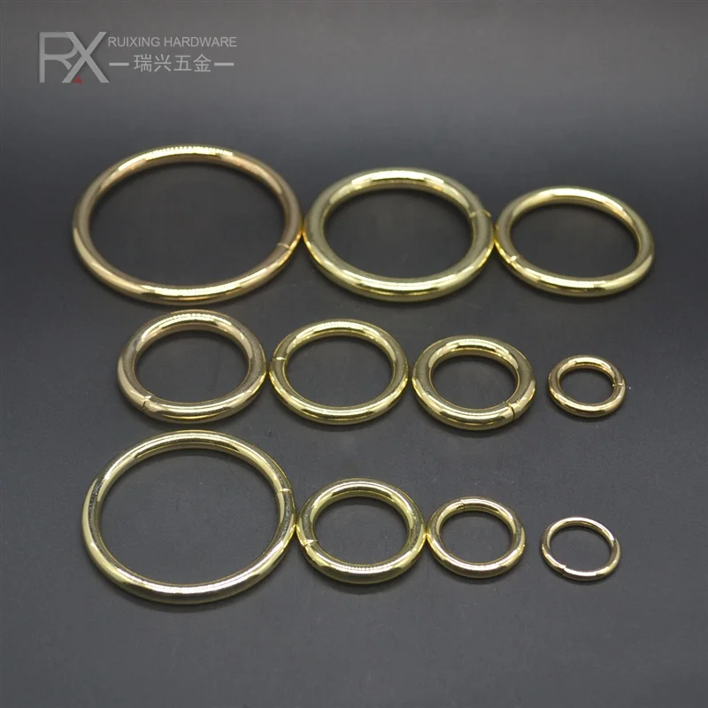 Factory Price Iron Metal Color Circle Ring for Bag Custom Size Snap O Ring Handbag Hardware Round Accessories Jump Ring Bag Part