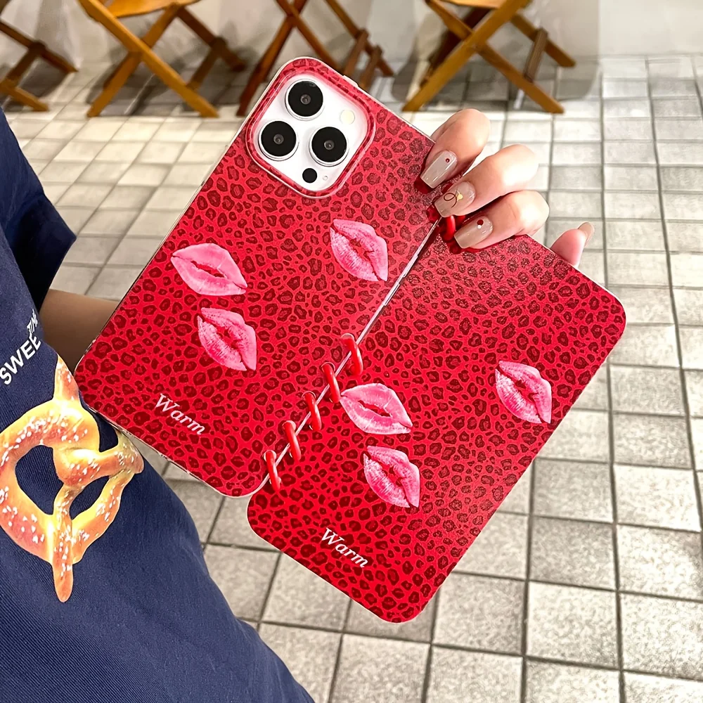Hot Selling Leopard Print Kiss Mark Notebook Style Flip Phone Case,  Suitable for iPhone 12 16 Pro Max| Alibaba.com