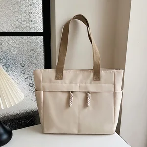 Large Capacity Crossbody Bags  Casual Simple Commute Ladies Zipper Shoulder Bag High Quality Travel Shopping Canvas Tote Bag