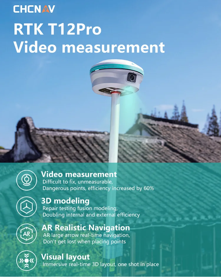High precision chc t12 pro rover and B5 base land survey chc t12 pro and ibase Gnss receiver Gps Rtk system