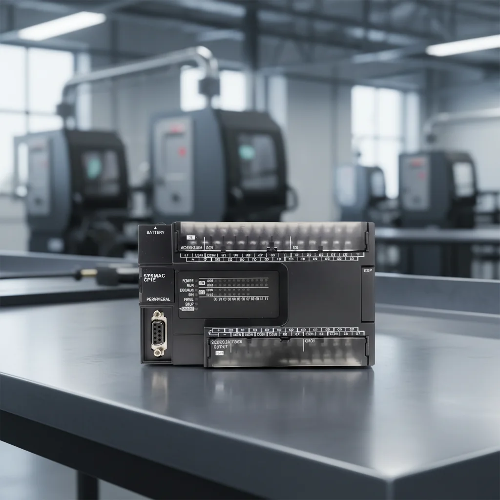 New Original Omron CP1E series compact PLC. 40 I/O points, 24V DC power supply, transistor output, built-in high-speed counter and pulse output, supports simple logic control and positioning. Applied to small automation equipment, packaging and assembly m