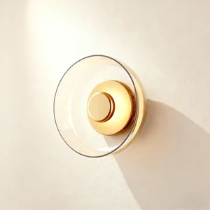 JACKSUN Modern Glass LED Bowl Wall Lamp for Bathroom Indoor Decoration Lighting