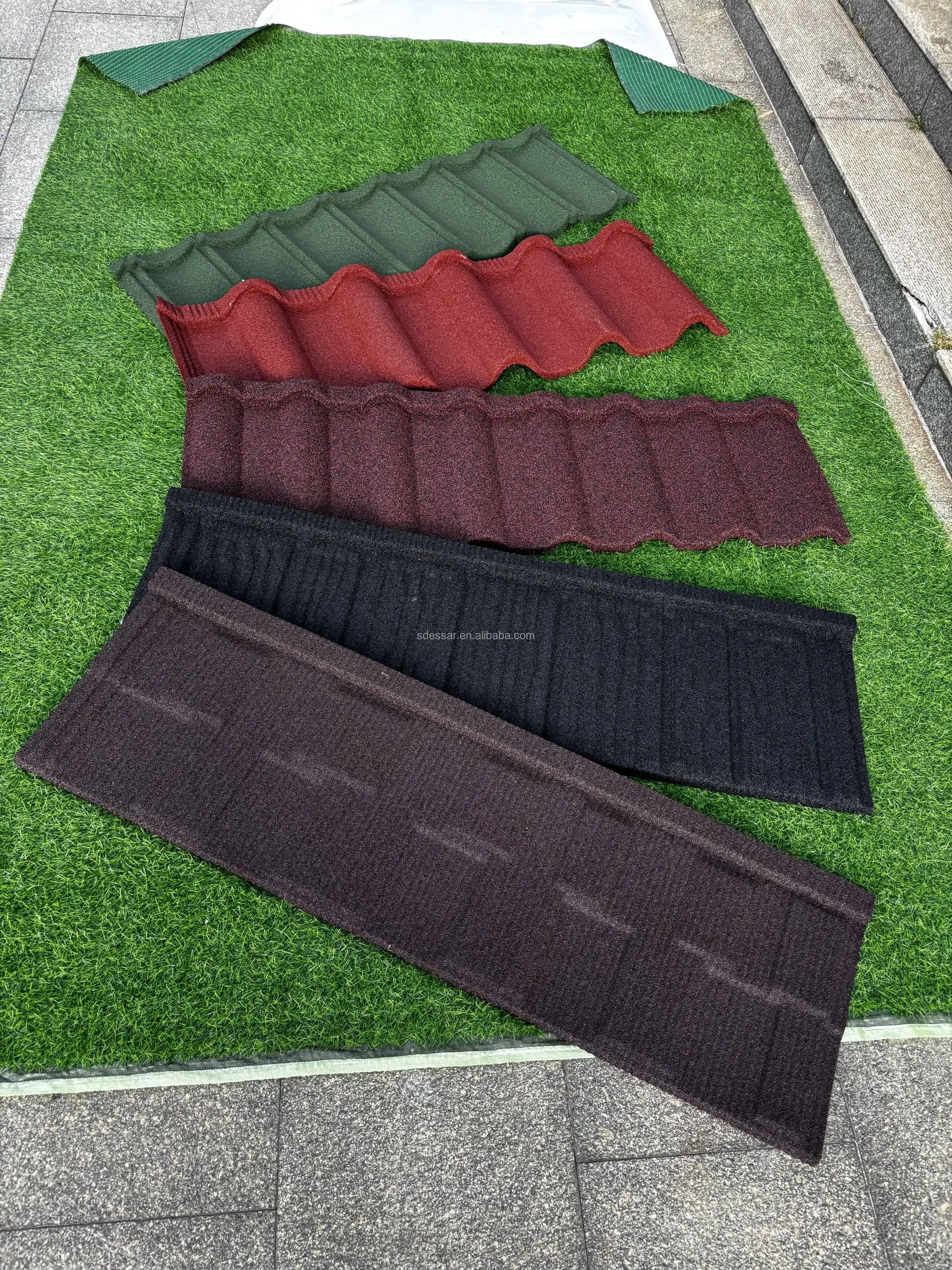Photo inspiration: Visual Reference: Modern Eco Friendly Metal Roof Tiles Heat Resistant Stone Coated