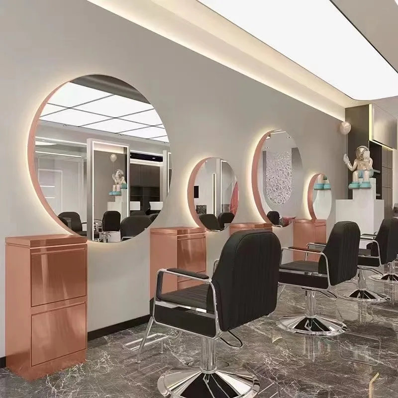 Espejo de las estaciones de Peluquería Salón de peluquería mobiliario de  estilo Peluquería Maquillaje de las estaciones de Espejo Espejo de la  peluquería con LED - China Salón de belleza para la