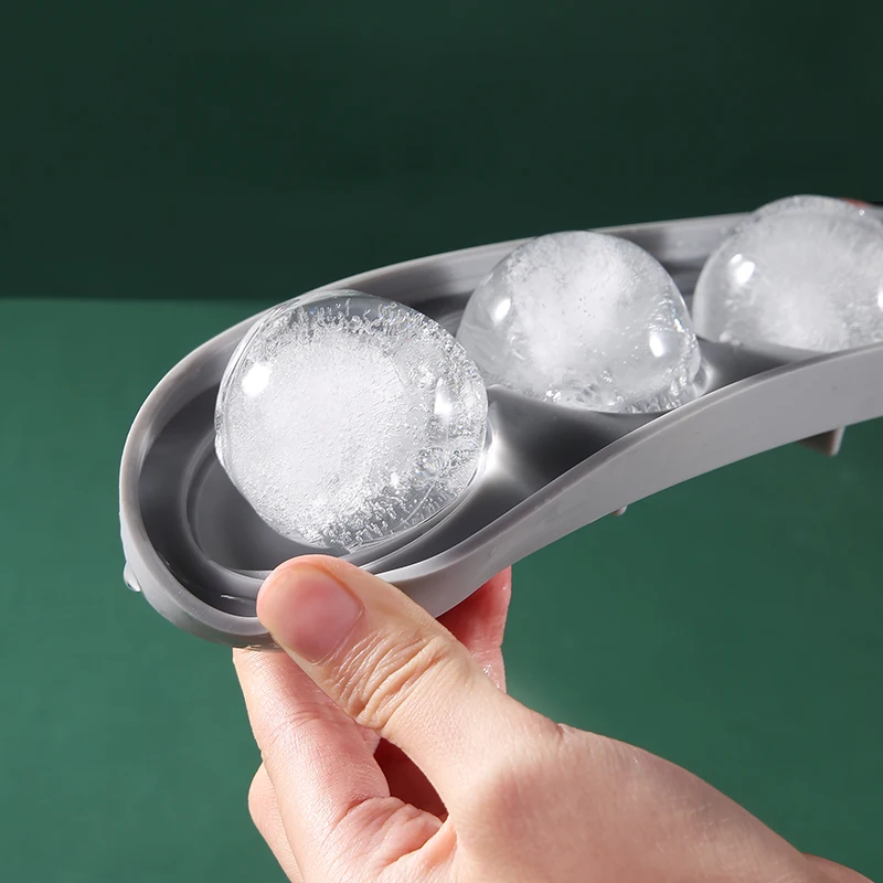 4 Holes 3D Whisky Drink Ice Ball Cube Maker Mold Trays Sphere Square Shapes Silicone Ice Cube Trays Pallet Moldes With Lid