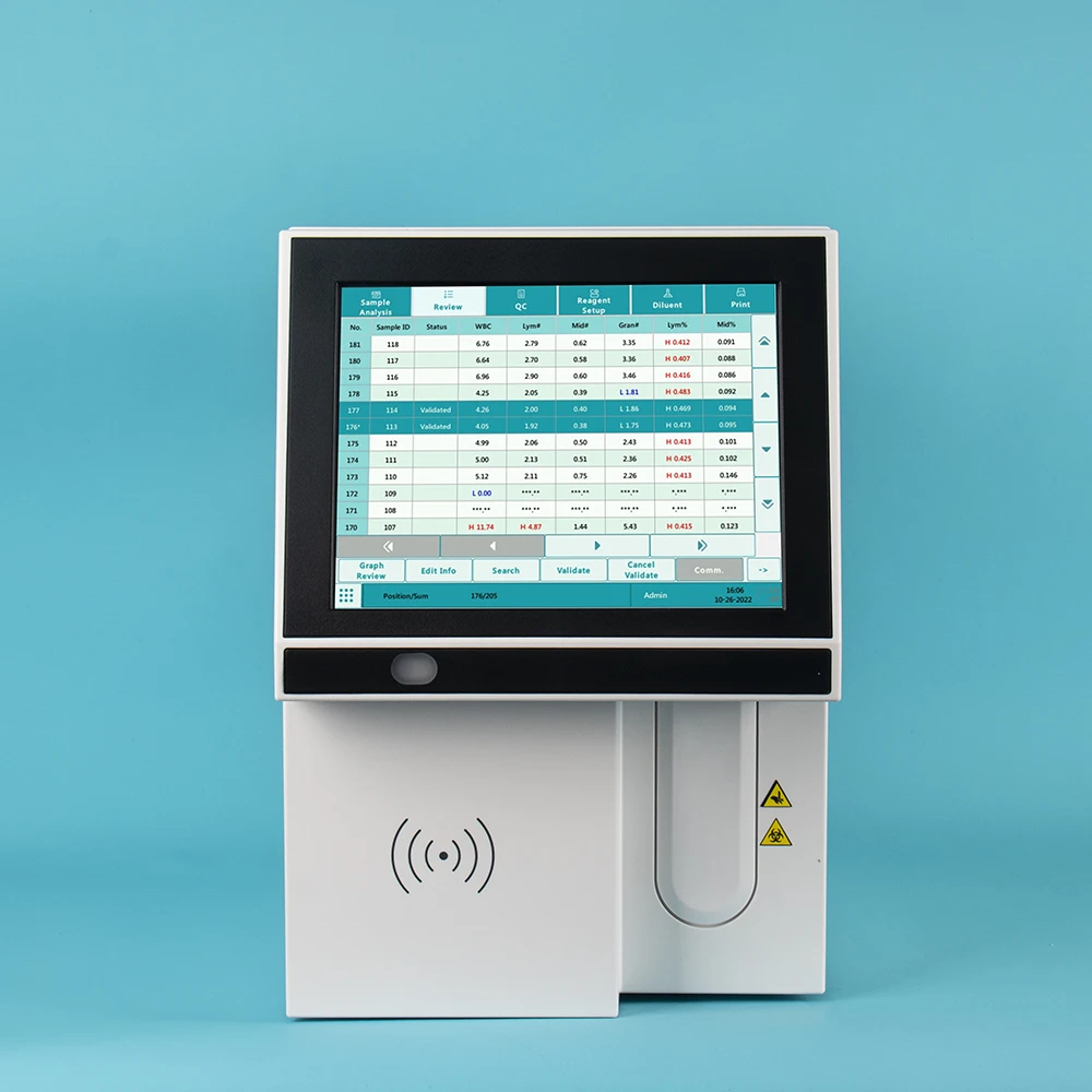 Veterinary Lab Medical Fully Auto Vet CBC Blood Test Machine Portable 3 Part Haemogram Hematology Analyzer for Hospital Clinic